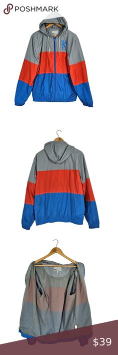 WESC Men's Medium Venice Colorblock Full Zip Hoodie Pockets Windbreaker Jacket Venice Style, Style Windbreaker, Mesh Hoodie, Outdoor School, Pocket Hoodie, Men Model, Casual Party, Full Zip Hoodie, Windbreaker Jacket