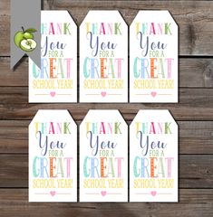 thank you for your great school year printable tags