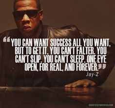 a man wearing sunglasses sitting at a table with a quote on it saying you can want success all you want but to get it, you can't, you can't