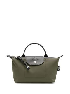 This Longchamp tote bag features a top handle, a press-stud fastening, a top zip fastening, an embossed logo, a debossed logo, an internal zip-fastening pocket, multiple internal slip pockets and silver-tone hardware. It is crafted from canvas and calf leather. Long Champ Bag, Longchamp Tote Bag, Longchamp Tote, Energy Logo, Longchamp Bags, Black Tote, Silver Engraving, Van Cleef Arpels, Dolce E Gabbana