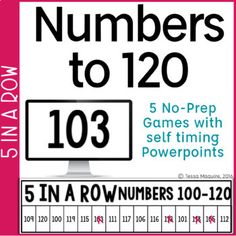 the numbers to 120 game with self - timers and powerpoints is shown