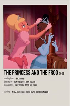 the princess and the frog movie poster with an image of two women in pink dresses