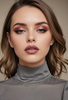 Rosy Eyeshadow, Makeup Bibir, Burgundy Eyeshadow, Wedding Guest Makeup, Wedding Eye Makeup, Orange Makeup, Wedding Makeup For Brown Eyes, Hair And Makeup Tips, Makeup Clothes