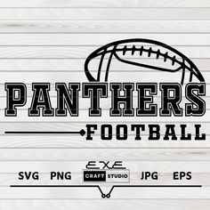 a football logo with the words panther's football and an image of a football on it