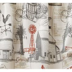 an image of a curtain with farm scenes on it