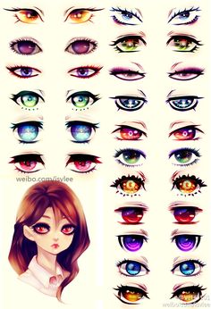 an image of many different colored eyes