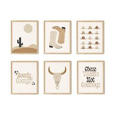 PRICES MAY VARY. Size: Set of 6 pictures, 8x10 inch, printed on cardboard. Western wall art: cactus, boots, hat, rowdy cowgirl, skull, teguila. Western Home Decor: Perfect western aesthetic posters for bedroom, college dorm, living room and apartment. Premium Protected: Our aesthetic country wall art prints set is shipped in reinforced 100% paperboard mailer. Quality Guaranteed: If there are any problems with your country wall decor, we’re happy to offer a full refund or replacement. An Aestheti Country Girl Rooms, Western Room, Cowgirl Room, Cowgirl Poster, Western Wall Decor, Western Bedroom Decor, Western Rooms