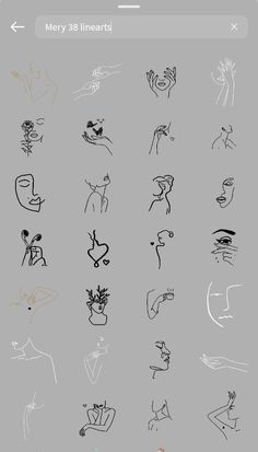 an iphone screen showing different types of drawings on the same device, including one line and two