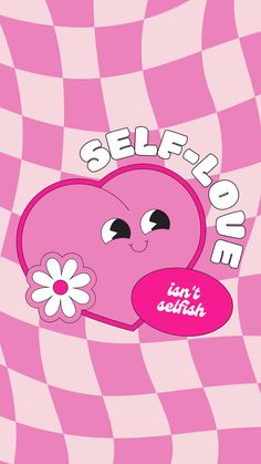 a pink heart with the words selfie on it and a flower in its mouth