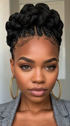 braids hairstyles updo black women Black Queen Hairstyles, Halo Hair Styles For Black Women, Black Woman Updo Hairstyles, Elegant Braids For Black Women, Scalp Braids For Black Women, Quick Braided Hairstyles For Black Women, Easy Natural Hairstyles For Black Women