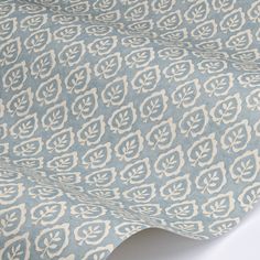 a blue and white wallpaper with an intricate design on the back half of it