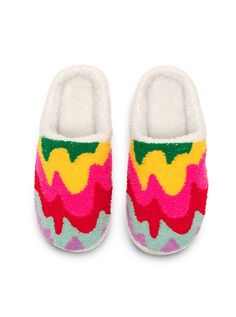 Multi-Colored Wavy Pattern Slippers. Get ready to hit the waves with these funky, wavy patterned slippers! Put a little pep in your step with these playful and colorful slippers that are sure to make a statement! S/M Fits Women’s Size 5-8 M/L Fits Women’s Size 9-12 Indoor / Outdoor Use Machine Washable 100% Polyester w/ Rubber Bottoms Funky Slippers, Future Bedroom, Colorful Slippers, Wavy Pattern, Fits Women, Multi Colored, Indoor Outdoor, Slippers, Bedroom