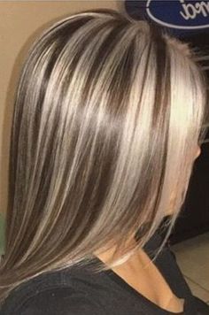 Chunky Blonde Highlights, Skunk Hair, Hair Color Streaks, Pretty Hair Color