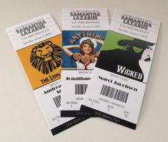 three tickets for the broadway musical show