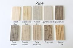 the different shades of wood are shown in this chart, which shows how to use them