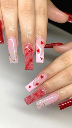 Poly Gel Valentines Nails, Medium Square Acrylic Nails Valentines Day, Long Valentines Day Nails Acrylic, Valentines Themed Nails, Unique Valentines Nails Acrylic, Square Acrylic Nails Valentines, February Nails Ideas Valentines Day Red, San Valentine Nails Ideas, Purple Valentines Day Nails