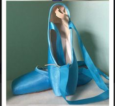 Blue Pointe Shoes, Colored Pointe Shoes, Blue Ballet Shoes, Pointe Dancer, Ties Shoes, Pointe Shoes Ballet, Blues Dance, Dance Gifts