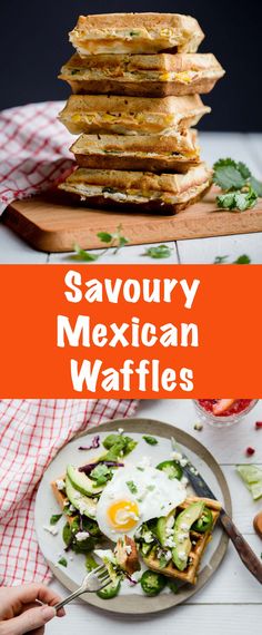 savour mexican waffles with avocado and poached eggs