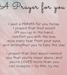 a prayer for you written on a pink background