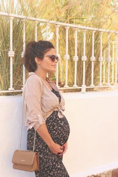 Pregnant Outfit, Hair Rainbow, Folk Print, Summer Maternity