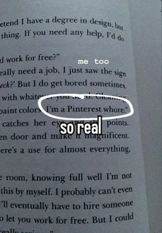 an open book with the words so real highlighted in black and white text on it