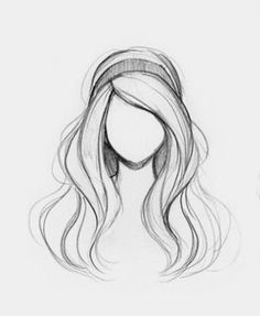 a drawing of a woman's head with long hair