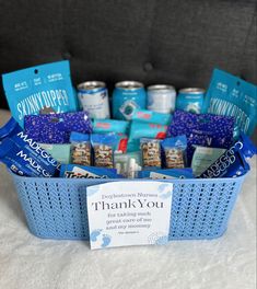 Thank you basket 
Baby boy 
Goodie basket
Nurses 
Pregnancy 
Preggo 
Snacks Labor And Delivery Gifts For Nurses, Labor Basket For Nurses, Nurse Snack Basket, Ob Nurse Gift Basket, Nurses Thank You Gifts Labor, Maternity Nurse Thank You Gift, Labor And Delivery Gift Basket