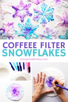 coffee filter snowflakes are the perfect winter craft for kids and adults to make