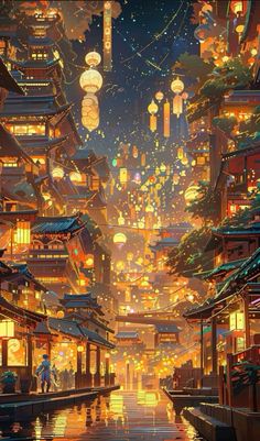 Gorgeous Backgrounds, Asian City, Fantasy Dream, Ghost City, Dreamy Places, Ipad Aesthetic, Fantasy Stuff