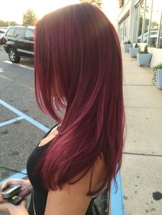 Hair Color Streaks, Hair Stylies, Burgundy Hair, Hair Dye Colors