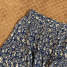 Floral Blue Skirt, Flowy And Fun! Never Worn Feminine Flowy Blue Skirt, Blue Flowy Feminine Skirt, Blue Bohemian Mini Skirt With Lined Detail, Blue Floral Print Relaxed Fit Skirt, Blue Floral Print Relaxed Mini Skirt, Blue Skirt, Rachel Zoe, Womens Skirt, Floral