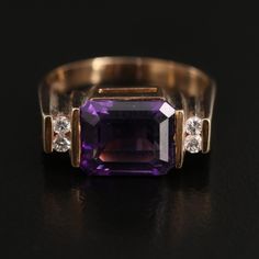 Vintage Ring Art Deco Era Authentic. Appraisal Images Attached. Size 5.75 Ring Art Deco, Ring Color, Art Deco Era, Vintage Ring, Purple Gold, Womens Jewelry Rings, Vintage Rings, Amethyst, Art Deco