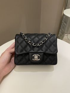 Chanel Classic Quilted Mini SquareBlack Caviar SHW17 x 13 x 7 cmChain drop 53 cm17 Series9.5/10 Excellent (minor signs on hardware and smoothening on edges and corners otherwise excellent)Includes ity card and entrupy ation certificate available upon purchasePrice now 6650 sgd 5030 usd CN5165-01 Secretary Shirts, Chanel Square Mini, Shirts Preppy, Chanel Mini Square, Designer Bags Louis Vuitton, Preppy Punk, Burberry Sunglasses, Bag Silver, Black Caviar