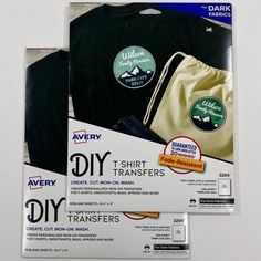 there are two tags on the back of this package that says, diy t - shirt transferers