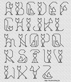 the alphabet is made up of lines and letters that have been drawn in different directions