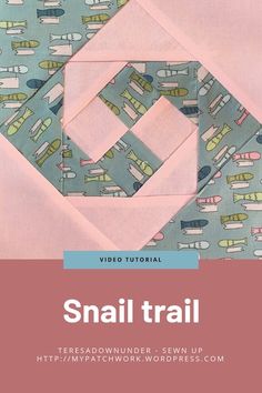 the cover of small trail quilt pattern is shown with pink and blue fabric on it