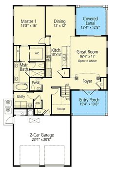 the floor plan for this house shows two garages and an attached living area, as well