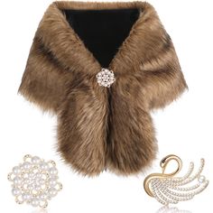 PRICES MAY VARY. faux fur Imported brooches closure Hand Wash What you get: you will receive 1 piece of elegant faux fur shawl and 2 pieces of faux pearl rhinestone brooches in different designs, a good combination to meet the wedding needs in winter for brides, also a sweet gift for your family or friends for the winter holidays Faux Fur Shawl Wrap: made of faux fur with enough smoothness and softness, it will bring you warm and comfortable feelings in cold days, make you look elegant and stylish in cold winter and fall nights; The medium size measures approx. 58 x 12 inches/ 147 x 30 cm when unfolded, the large size measures approx. 65 x 18 inches/ 165 x 45 cm, two size for you to choose, proper size will almost cover down to your elbows Delicate brooches: we provide you 2 different styl Wrap Shawls, Shrug Dress, Faux Fur Shawl, Wedding Scarf, Fall Nights, Faux Fur Wrap, Shrug For Dresses, Wedding Needs, Fur Wrap