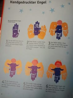 the instructions on how to make handprints for an angel