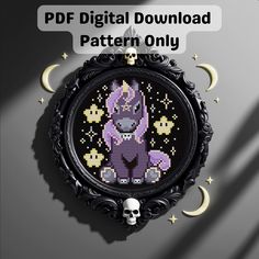 a cross - stitch pattern with the text,'df digital download pattern only '