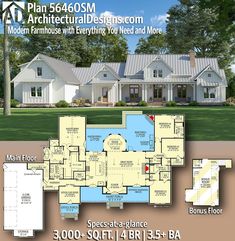 the floor plan for this house is very large and has three levels to accommodate it