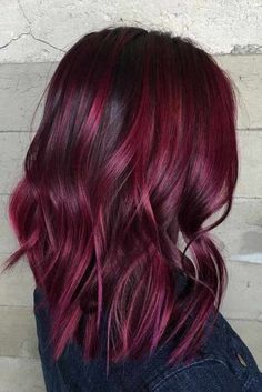 Burgundy Hair With Highlights, Deep Burgundy Hair, Dark Burgundy Hair, Burgundy Hair Dye, Wine Hair Color, Maroon Hair, Wine Hair, Hair Color Burgundy, Dark Red Hair