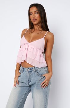 Pink Going Out Top, Baby Pink Top, Boho Whimsical, Pink Head, The Chase, Whimsical Fashion, Style Looks, Plunge Neckline, Summer Fits