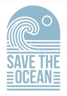 save the ocean sign with waves and sun