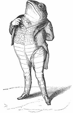 a drawing of a man dressed as a frog