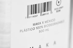 barcodes on the back of a white box with black and white writing that reads maka x mexico