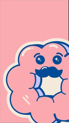 an image of a pink cloud with a mustache