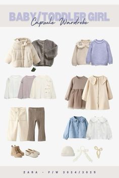 Toddler Girl Winter Outfits, Girls Capsule Wardrobe, Toddler Capsule Wardrobe, Fall Winter Capsule Wardrobe, Zara Fall