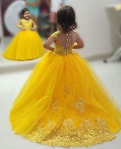 Yellow Flower Girl Dresses, Embellished Wedding Dress, Girls Ball Gown, Formal Prom Dresses Long, Princess Dress Kids, African Dresses For Kids, Mode Turban