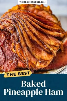 a large piece of meat sitting on top of a white plate